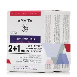 Apivita Set Συμπλήρωμα Διατροφής Κάψουλες για Υγιή Μαλλιά και Νύχια 30caps 2+1 Δώρο