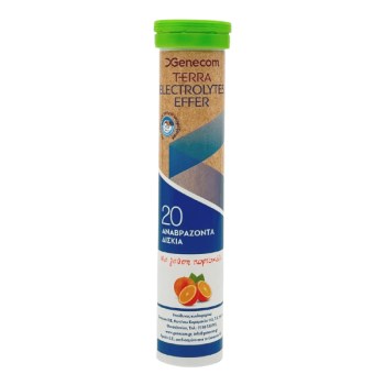 Genecom Terra Electrolytes Effer με Γεύση Πορτοκάλι, 20αναβ.δισκ.
