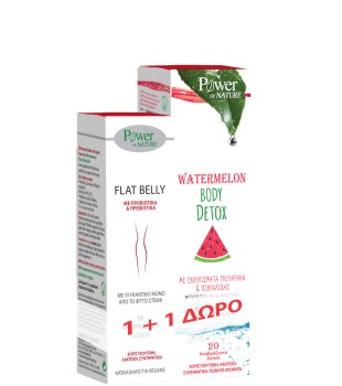 Power Of Nature Flat Belly 10 αναβράζοντα δισκία & Watermelon Body Detox 20 Αναβράζοντα Δισκία Συμπλήρωμα για Αδυνάτισμα