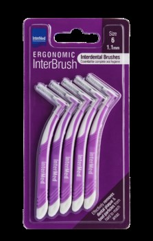 Intermed Ergonomic Μεσοδόντια Βουρτσάκια με Λαβή 1.1mm Μωβ 4τμχ