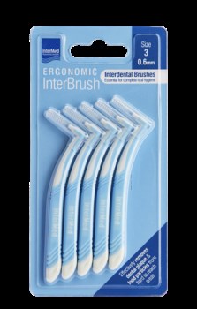 Intermed Ergonomic Μεσοδόντια Βουρτσάκια με Λαβή 0.6mm Γαλάζια 4τμχ