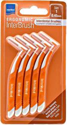 Intermed Ergonomic Μεσοδόντια Βουρτσάκια με Λαβή 0.45mm Πορτοκαλί 4τμχ