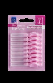 Intermed Mini Ergonomic Μεσοδόντια Βουρτσάκια με Λαβή 0.4mm Ροζ 8τμχ