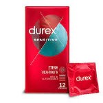 Durex Sensitive Προφυλακτικά Λεπτά με Στενή Εφαρμογή, 12τεμ