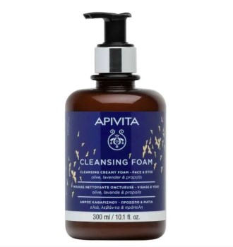 Apivita Limited Edition Κρεμώδης Αφρός Καθαρισμού Για Πρόσωπο & Μάτια Με Ελιά & Λεβάντα 300ml