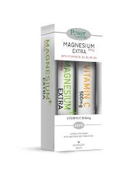 Power Health Magnesium Extra 375mg 20eff  & Vitamin C 20eff , Συμπλήρωμα Διατροφής Μαγνησίου και Βιταμίνης Β