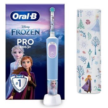 Oral B Kids Pro Ηλεκτρική Οδοντόβουρτσα Frozen με Θήκη Ταξιδίου, για Παιδιά 3+ Ετών Γαλάζιο 1 Τεμάχιο