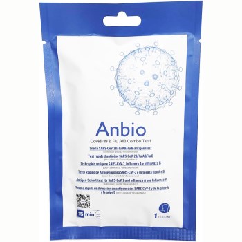 Anbio Biotech Covid-19 & Flu A/B Combo 1τμχ Διαγνωστικό Τεστ Ταχείας Ανίχνευσης Αντιγόνων Covid-19 & Γρίπης με Ρινικό Δείγμα