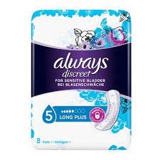 Always Discreet Σερβιέτες για Ακράτεια Long Plus Size 5, 8τεμ