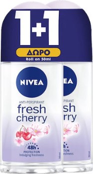 Nivea Fresh Cherry Αποσμητικό 48h σε Roll-On 2x50ml