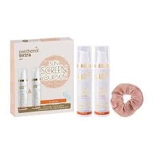 Panthenol Extra Sun Care Color Gel Cream SPF50 Αντηλιακό Προσώπου Με Χρώμα 2x50ml & Scrunchie 1τμχ