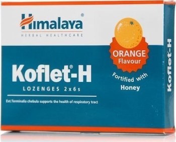 Himalaya Wellness Koflet-H Παστίλιες με γεύση Πορτοκάλι για το Βήχα και τον Πονόλαιμο 12τμχ
