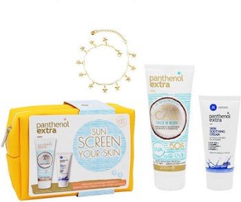 Panthenol Extra Promo SunScreen Your Skin Sun Face & Body Care SPF50 200ml & Skin Soothing Cream 100ml & Αλυσίδα Ποδιού 1τμχ