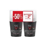 Vichy Promo Anti Transpirant 72h Roll On Ανδρικό Αποσμητικό Έντονης Εφίδρωσης με Άρωμα -50% Έκπτωση στο 2ο προϊόν, 2x50ml
