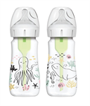 Dr. Brown's Natural Flow Options+ Anti-Colic Μπιμπερό Πλαστικό με Φαρδύ Λαιμό, 2x270ml