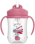 Dr. Brown's Baby's First Straw Cup 91011 Κύπελλο με καλαμάκι & λαβές 6m+, Ροζ χρώμα, 270ml