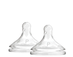 Dr. Brown's Θηλές Σιλικόνης 0m+ για Μπιμπερό με Φαρδύ Λαιμό, Επίπεδο 1, 2 τεμάχια