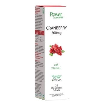 Power Of Nature Cranberry με Βιταμίνη C & Στέβια 20 αναβράζοντα δισκία