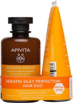 Apivita Promo Pack Keratin Repair Shampoo 250ml & Keratin Repair Conditioner 150ml