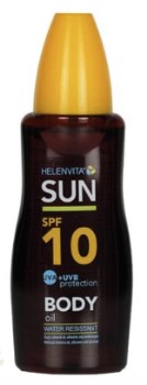 Helenvita Sun Body Oil Αδιάβροχο Αντηλιακό Λάδι Spf10, 200ml