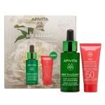 Apivita PROMO PACK Bee Radiant Ορός Λάμψης 30ml & Αντηλιακή Κρέμα Προσώπου Κατά Των Πανάδων SPF50 15ml.