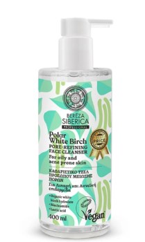Natura Siberica Bereza Polar White Birch Pore Refining Καθαριστικό Gel Προσώπου Μείωση Πόρων για Λιπαρές & Ακνεϊκές Επιδερμίδες 400ml