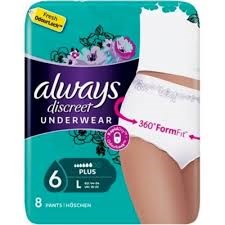 Always Discreet Lady Pants Plus Size 6 Large 8τεμ