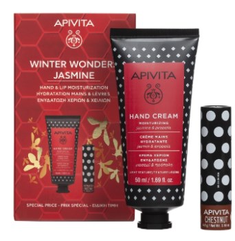 Apivita Promo Winter Wonders Jasmine Ενυδατική Κρέμα Χεριών με Πρόπολη και Γιασεμί + Lipcare με Κάστανο