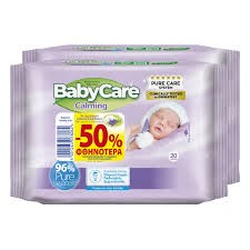 BabyCare Calming Pure Water Baby Wipes 40 Τεμάχια (2x20 Τεμάχια)