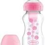 Dr. Brown's Options+ Anti Colic Bottle ΡΟΖ Πλαστικό Μπιμπερό Φαρδύ Λαιμό & Θηλή Σιλικόνης 0m+, 270ml WB91801