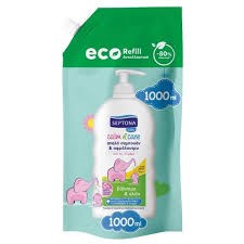 Septona Calm n' Care Baby Ανταλλακτικό Σαμπουάν & Αφρόλουτρο με Βάλσαμο & Αλόη, 1000ml