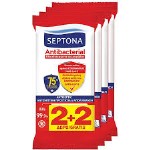 Septona Promo  Antibacterial Hand Wipes Αντιβακτηριδιακά Μαντηλάκια με 75% Οινόπνευμα, 4x15τεμ (2+2 Δώρο)