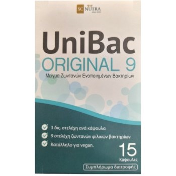 UniBac Original 9 Live Bacteria Blend Food Supplement 15caps