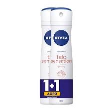Nivea Deodorant Spray Talc Sensation Quick Dry 48h 2x150ml 1+1 Δώρο
