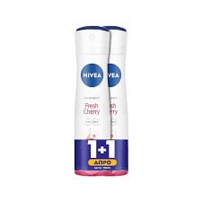 Nivea Promo Fresh Cherry Long Lasting Freshness Deodorant Spray 2x150ml 1+1 Δώρο