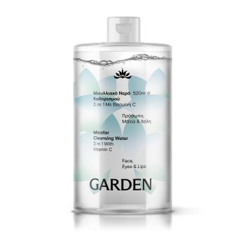 Garden Μικυλλιακό Νερό Καθαρισμού 3 σε 1 Με Βιταμίνη C Πρόσωπο, Μάτια & Χείλη 520ml