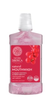 Natura Siberica Natural Mouthwash Cranberry Plaque Control & Fresh Breath Στοματικό Διάλυμα κατά της Πλάκας και της Κακοσμίας 520ml