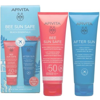 Apivita Promo Bee Sun Safe Face & Body Milk SPF50, 100ml & Cool & Sooth Face & Body Gel Cream, 100ml
