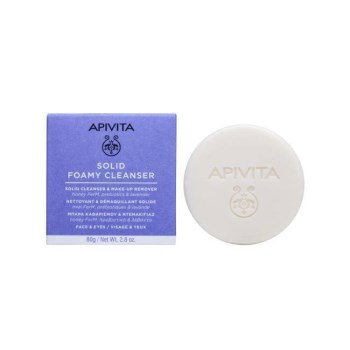 Apivita Solid Foamy Μπάρα Σαπουνιού Καθαρισμού Προσώπου & Ματιών 80gr