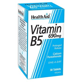 HealthAid Vitamin B5 690mg Συμπλήρωμα Διατροφής με Βιταμίνη Β, 30 ταμπλέτες