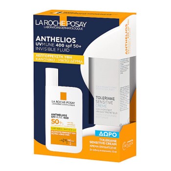 La Roche Posay Promo Anthelios UVMUNE 400 lnvisible Fluid SPF50+ 50ml & Δώρο Toleriane Sensitive Cream 15ml