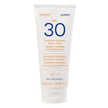 Korres Yoghurt Sunscreen Emulsion Body & Face Γιαούρτι Αντηλιακό Γαλάκτωμα Σώματος + Προσώπου SPF 30 200ml
