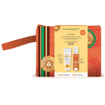 Pharmasept Promo Pack Heliodor Face Sun Cream SPF50 50ml & Bronzing Dry Oil 100ml & Δώρο SunsetGo Beach Pouch