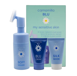 Camomilla Blu My Sensitive Skin Kit with Soft Mousse, 100ml & Silk Mask, 30ml & Blu Cream, 30ml