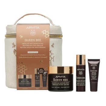 Apivita Promo Queen Bee Absolute Anti Aging & Regenerating Rich Cream (50ml), Serum (10ml) & Eye Cream (5ml)