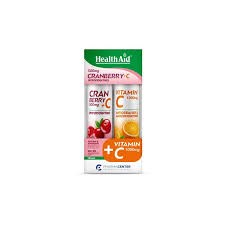 Health Aid Promo Pack Cranberry 500mg + C, 20tabs & Vitamin C 1000mg, 20tabs