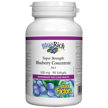 Natural Factors Bluerich 500mg Συμπλήρωμα για το Άγχος 60 κάψουλες