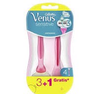 Gillette Venus Smooth Sensitive Γυναικεία Ξυραφάκια Μιας Χρήσης με 3 Λεπίδες που Αγκαλιάζουν τις Καμπύλες, 4τεμ
