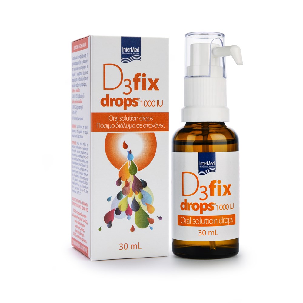 InterMed D3 Fix Drops 1000IU Συμπλήρωμα Βιταμίνης D3 Σε Σταγόνες 30ml