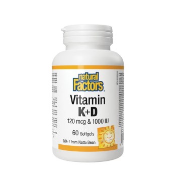 Natural Factors Vitamin K2 120UI D3 1000UI 60 softgels